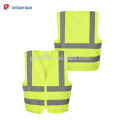 Custom Size And Logo High Visibility Safety Vest ANSI/ ISEA Standard Neon Yellow Reflective Work Waistcoat With Zipper